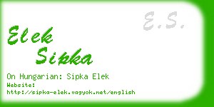 elek sipka business card